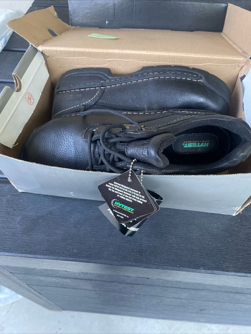 Hytest Safety Work Shoes -  Sz 10 Leather Men's Lace-Up